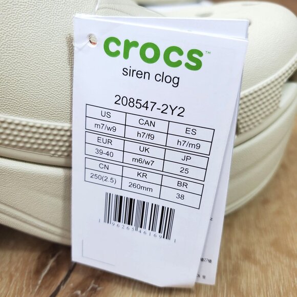 Crocs Womens Size 9 Siren Clog Platform Block High Heels Bone / White US W9/M7 - Picture 6 of 16